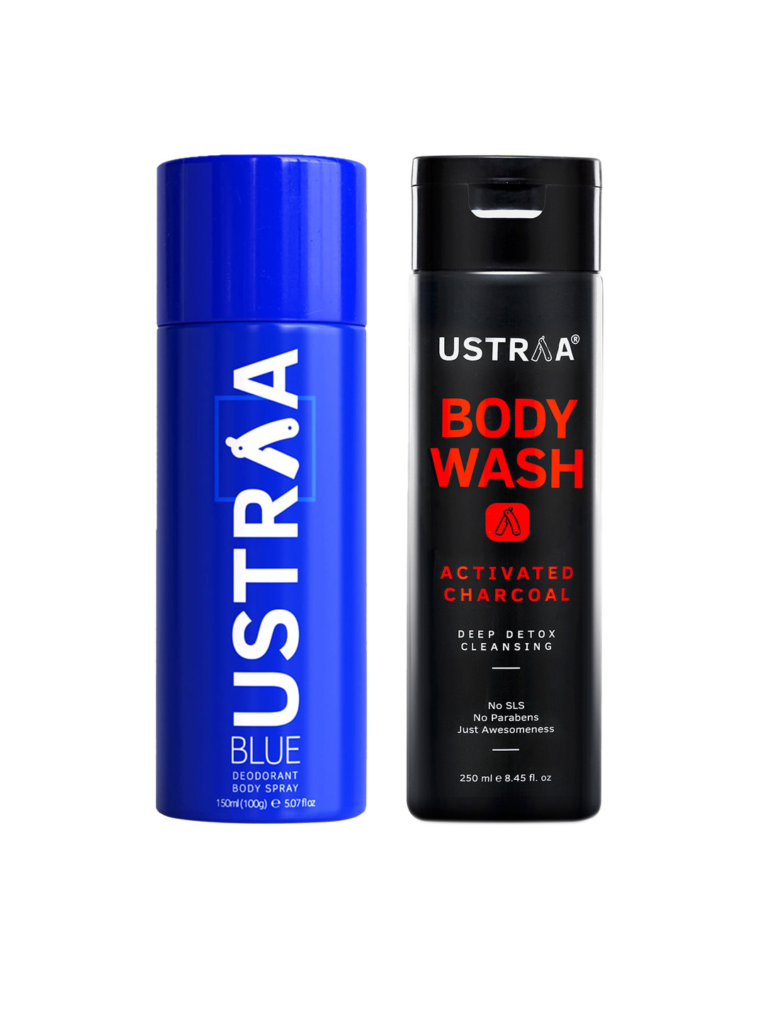 Ustraa Men Deep Cleansing Body Wash & Blue Deodorant Body Spray