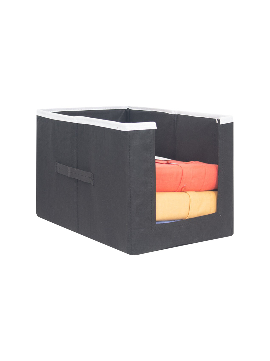 prettykrafts Black Solid Shirt Stacker Wardrobe Organiser