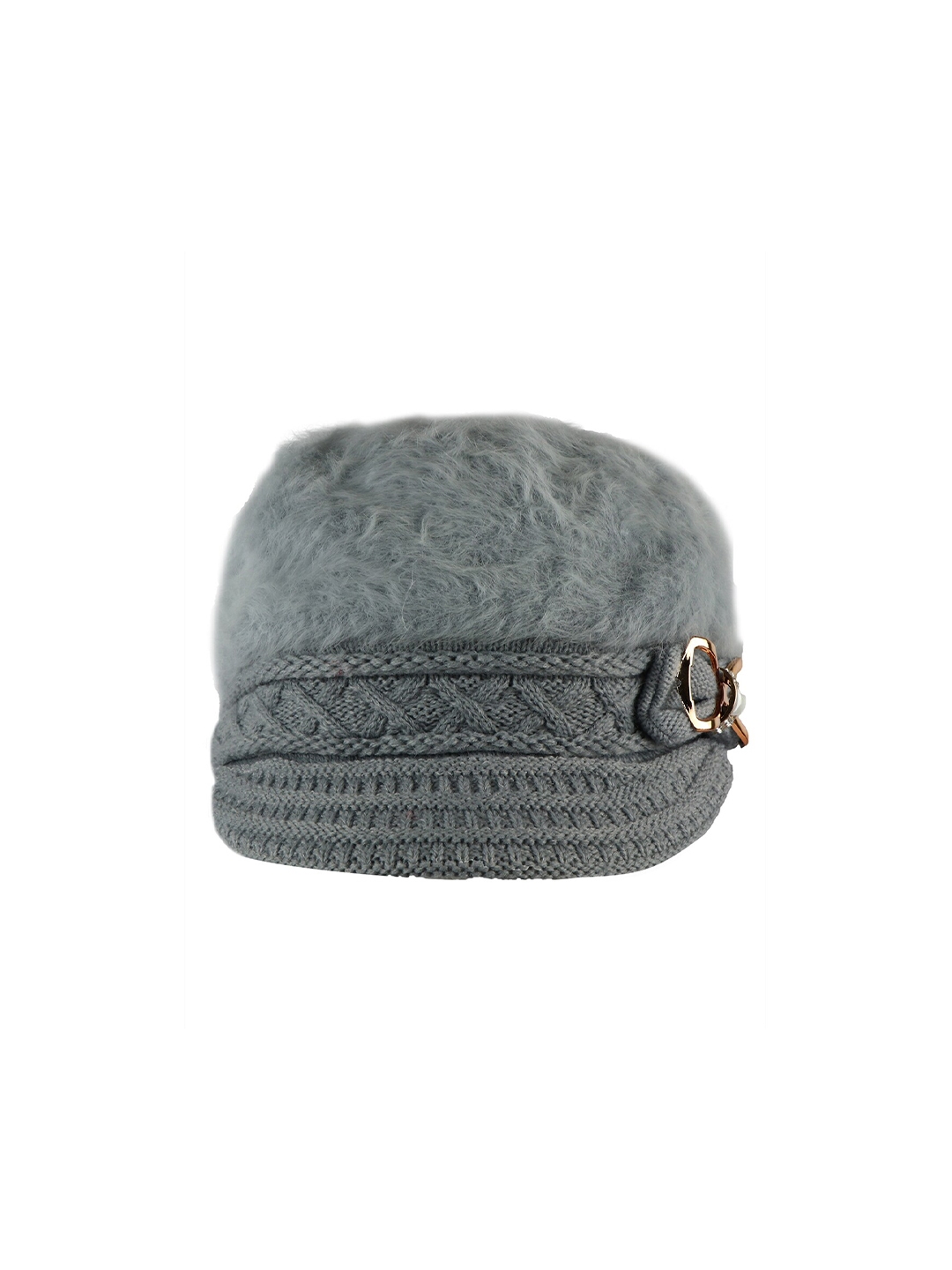 iSWEVEN Winter Visor Women Grey Woolen Cap