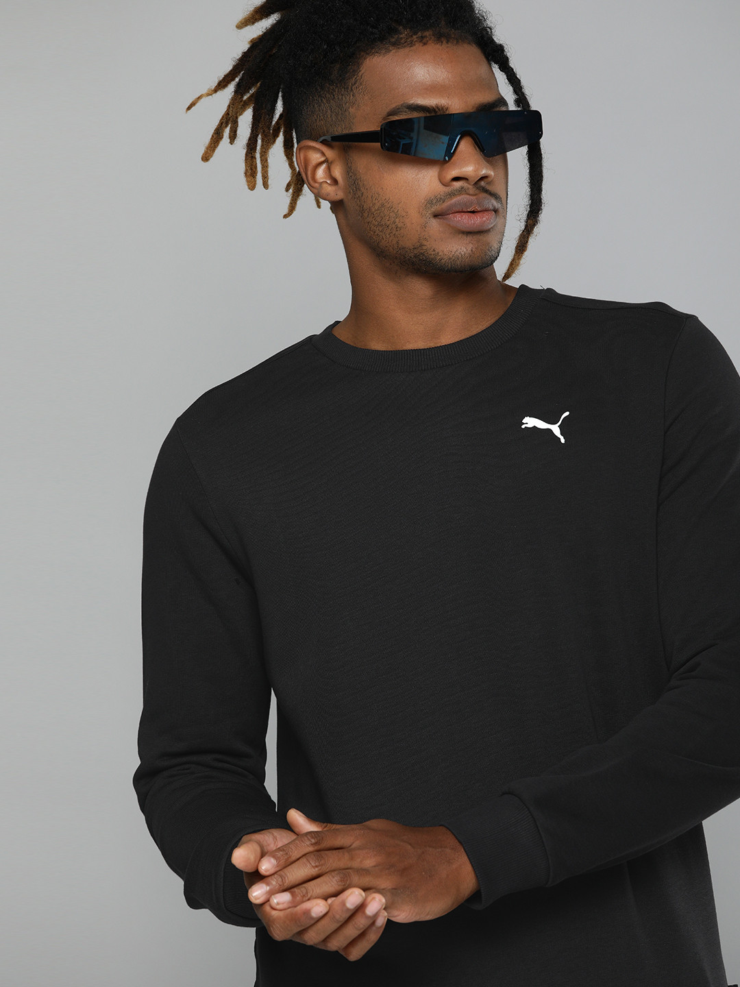 Puma Men Black Regular Fit Sweatshirt