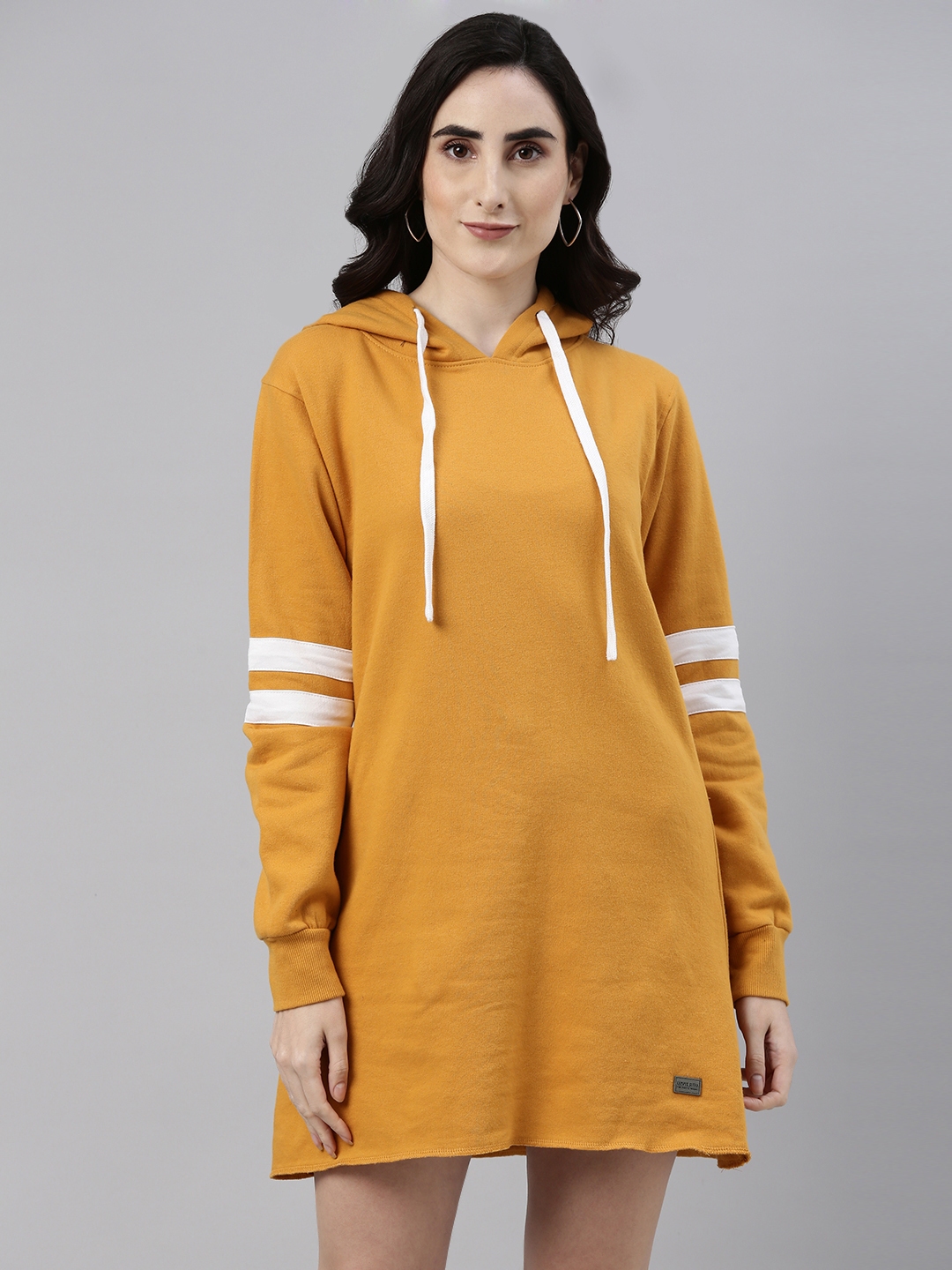 Jumper dress mustard best sale