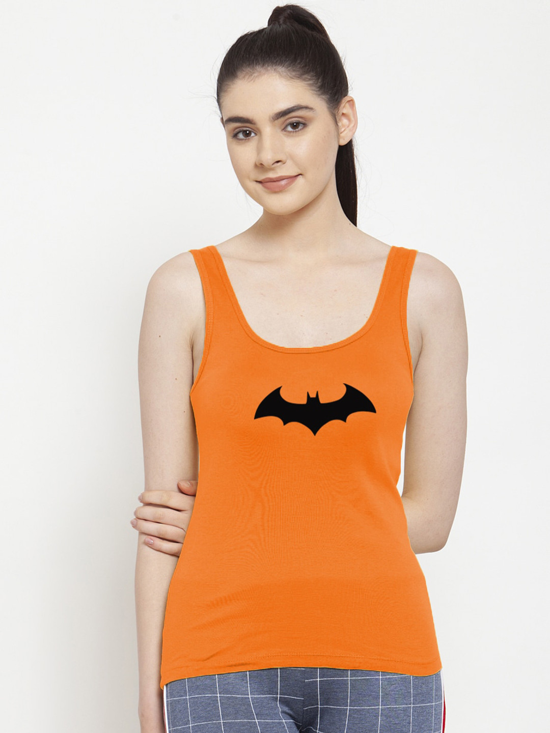 Friskers Women Orange Tank Top