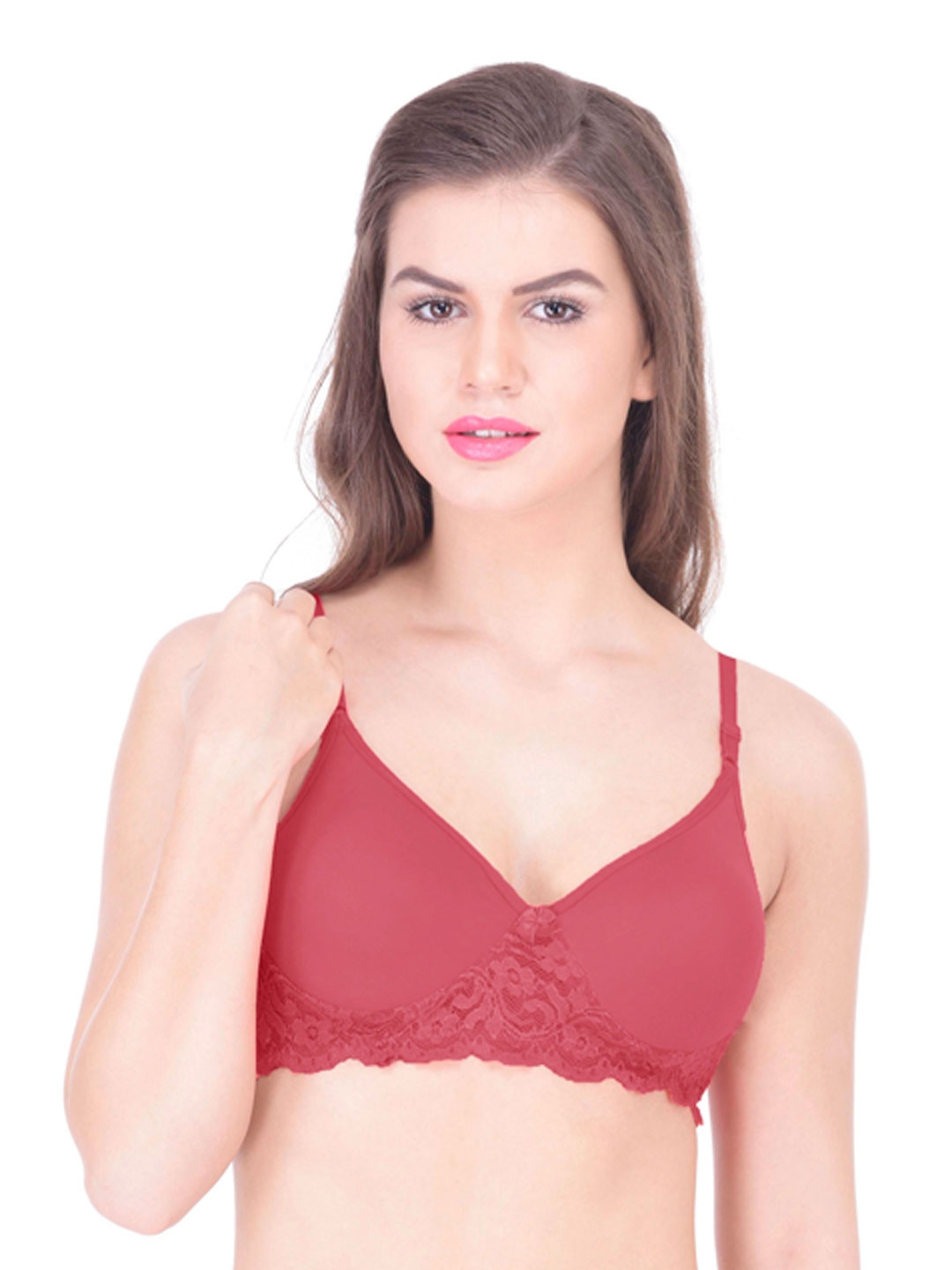 Buy Claura Maroon Full Coverage Bra With Lace Detail - Bra for Women  1486482