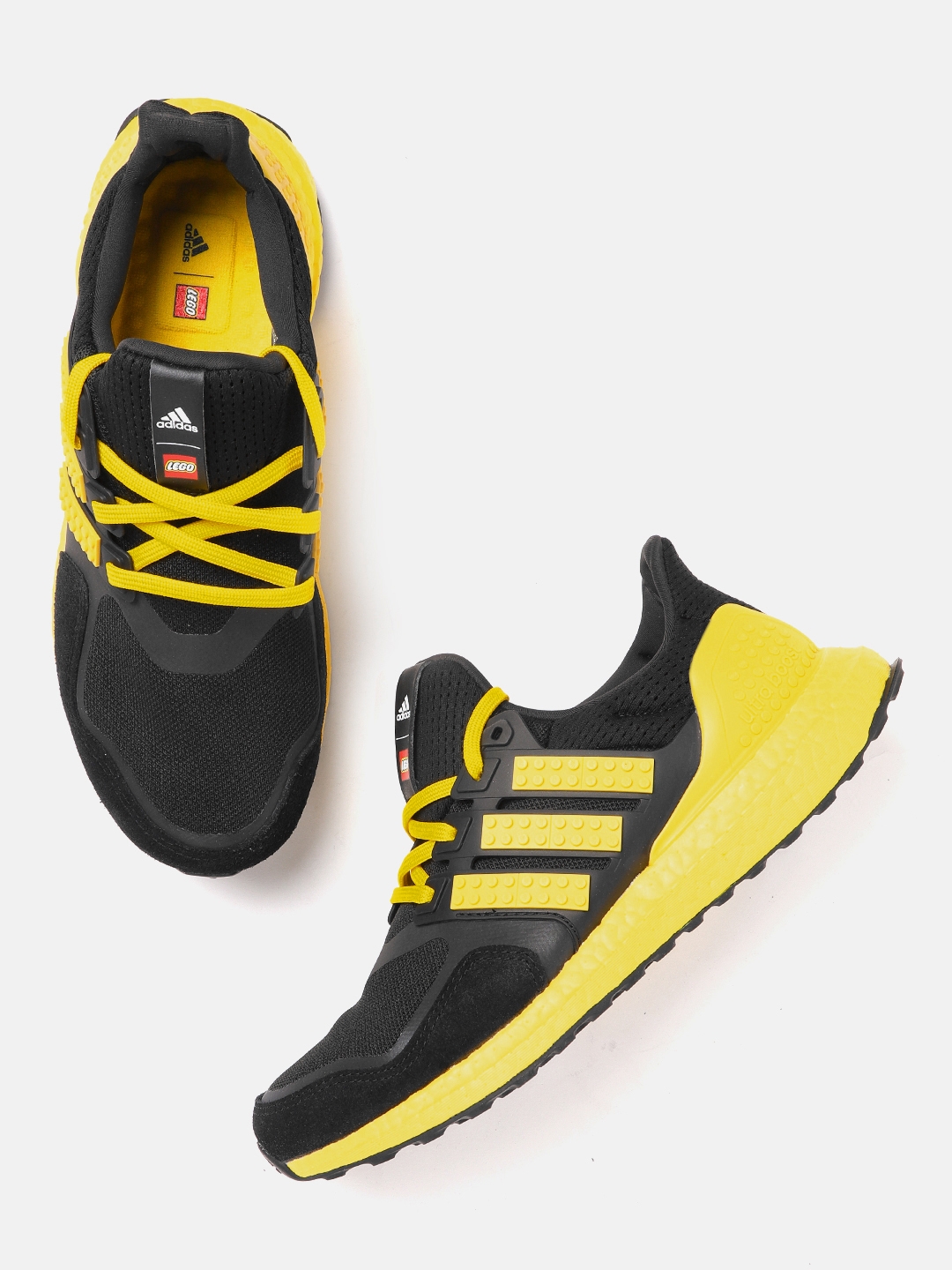 ADIDAS Men Black   Yellow Ultraboost X Lego Running Shoes