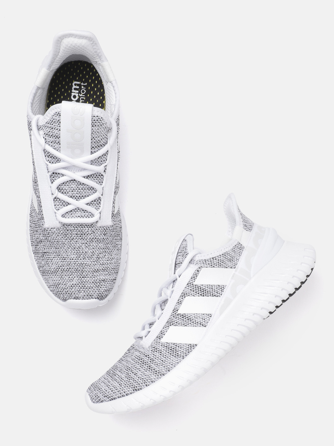ADIDAS Men Grey Melange & White KAPTIR 2.0 Knit Sustainable Sneakers