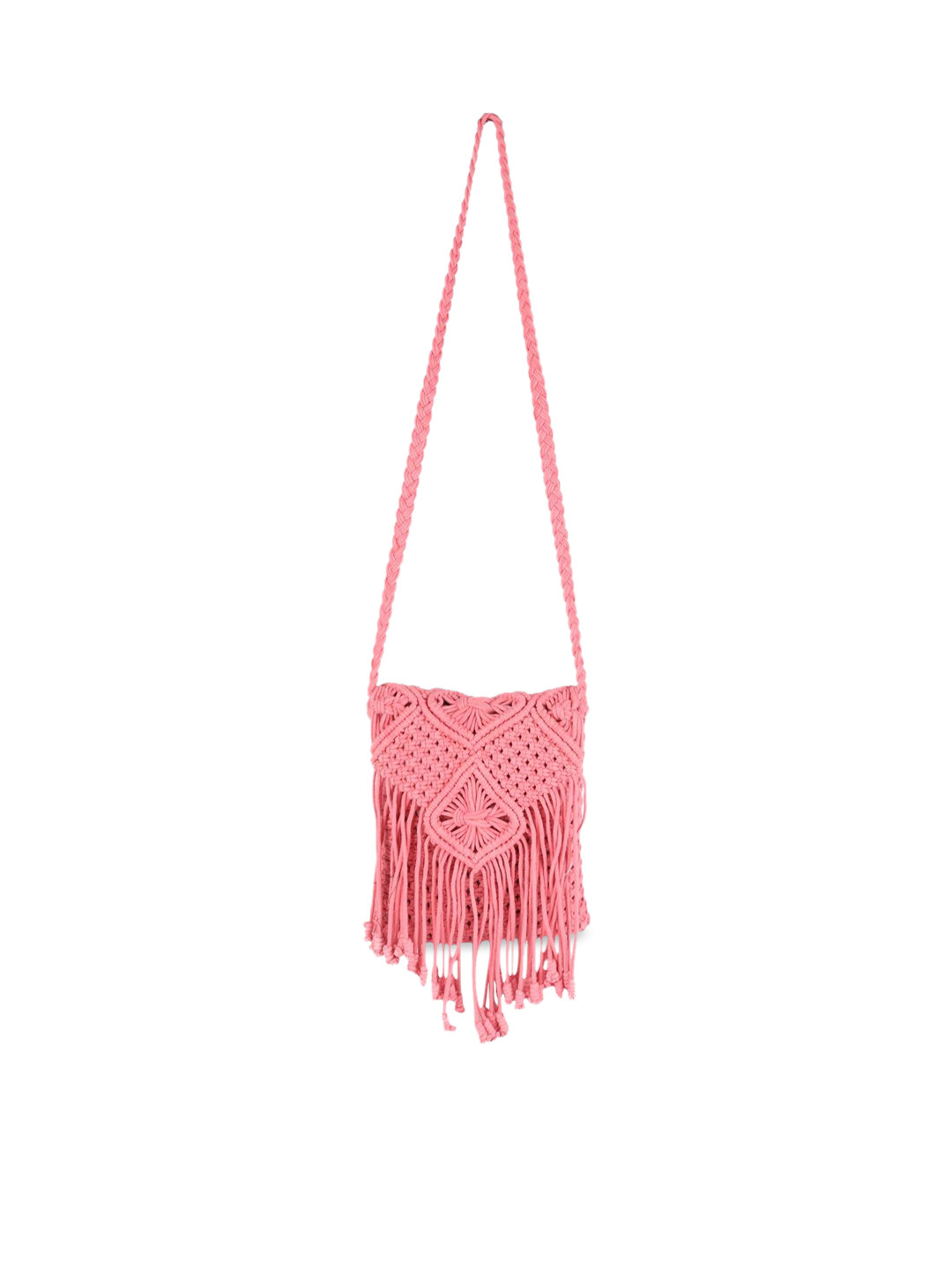 ASTRID Women Pink Swagger Sling Bag with Fringed