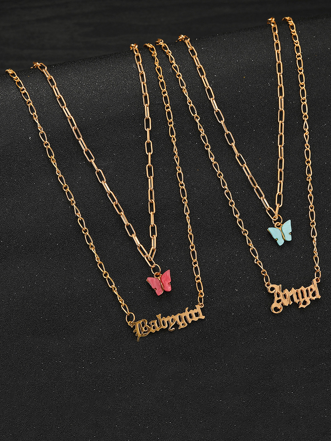 Jewels Galaxy Women Gold Plated Layered Necklace - Pack of 2