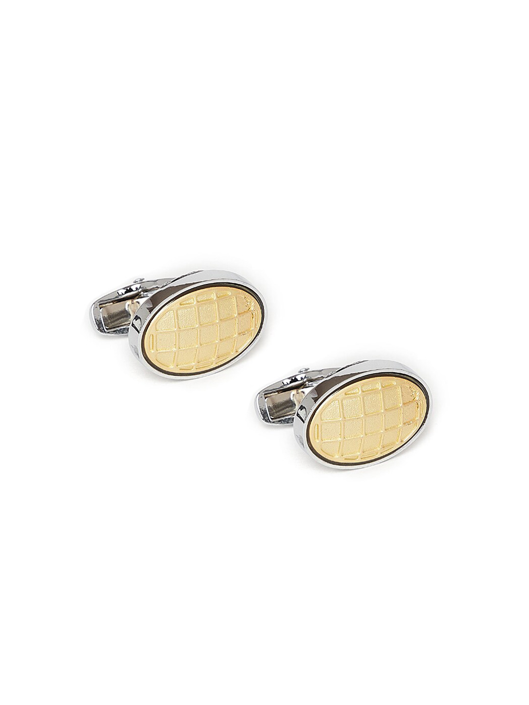 Alvaro Castagnino Gold-Toned & Silver-Toned Oval Cufflink