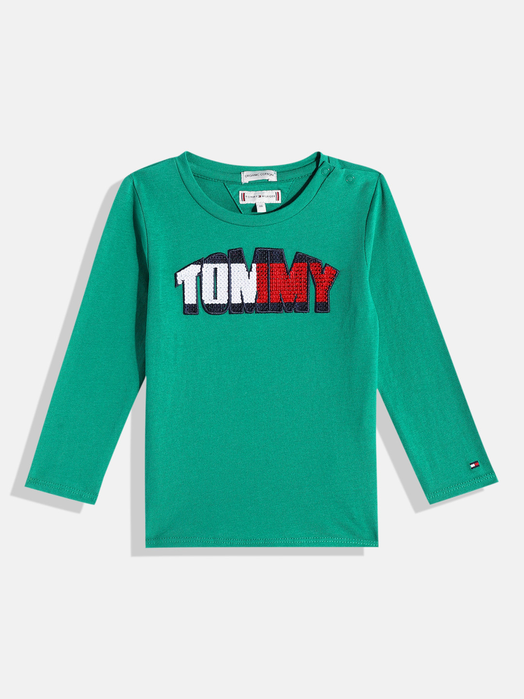 Tommy Hilfiger Brand Logo Embellished Organic Cotton Top