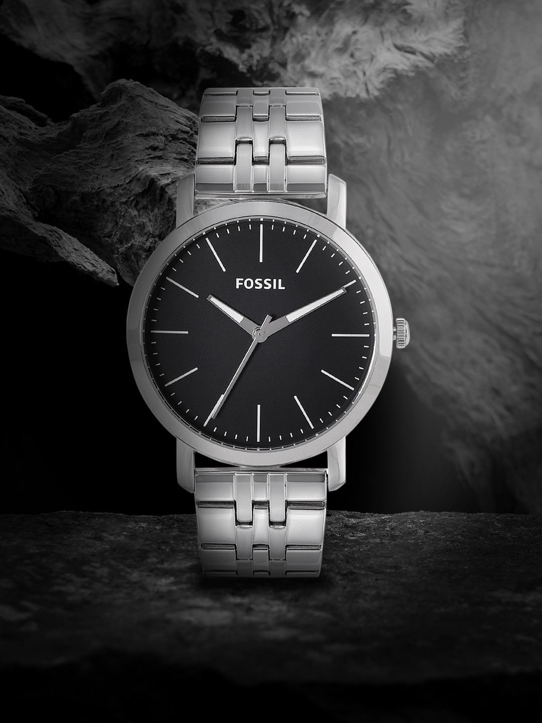 Fossil Men Black Analogue Watch with Additional Strap BQ2466SET
