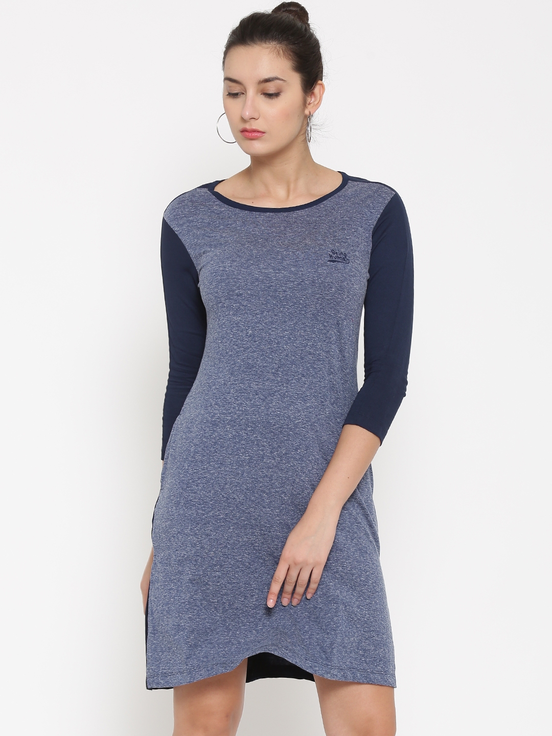 Buy Being Human Blue Panelled Sheath Dress - Dresses for Women