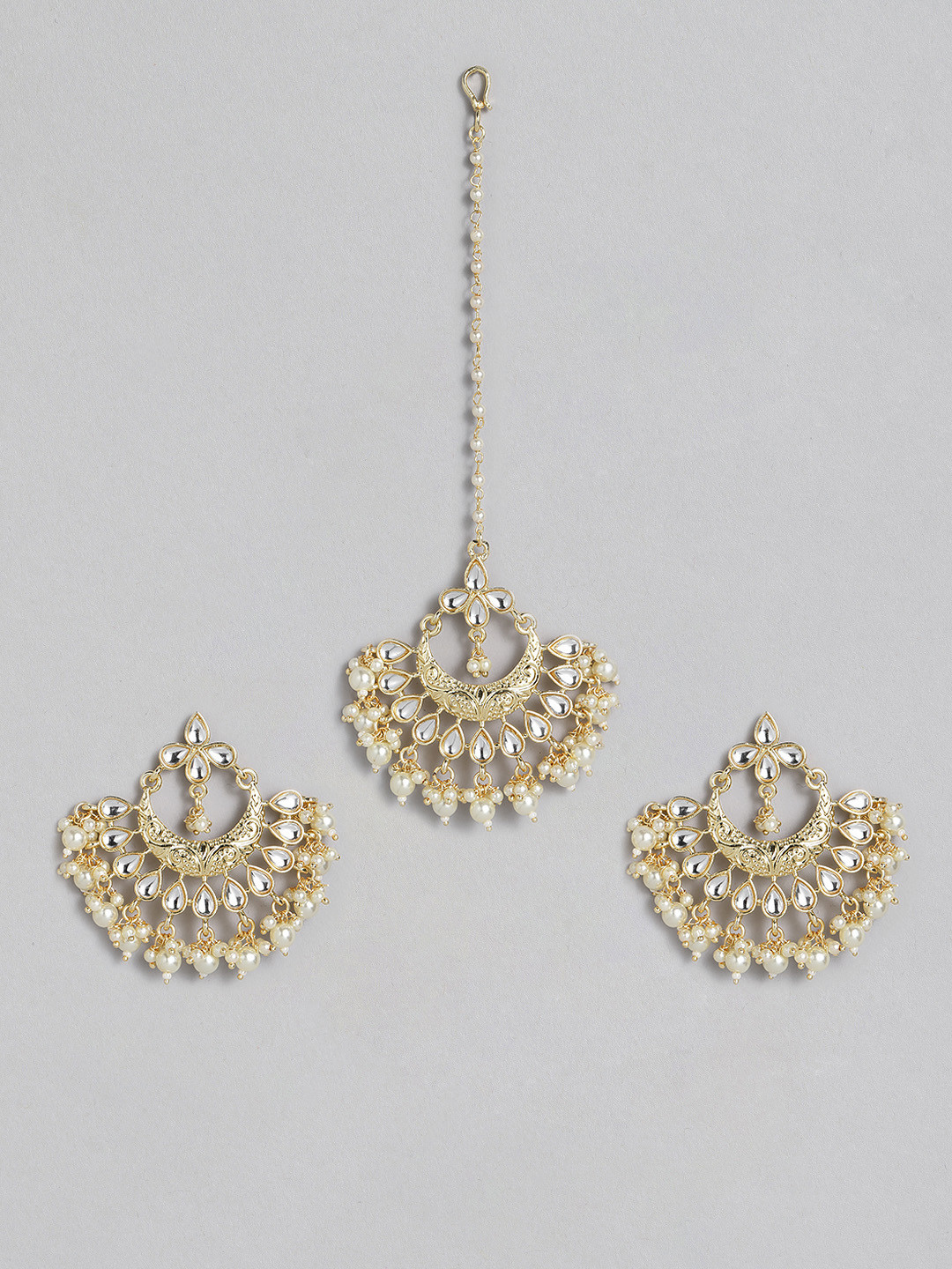 LAIDA White Gold-Plated Handcrafted Embellished Jewellery Set