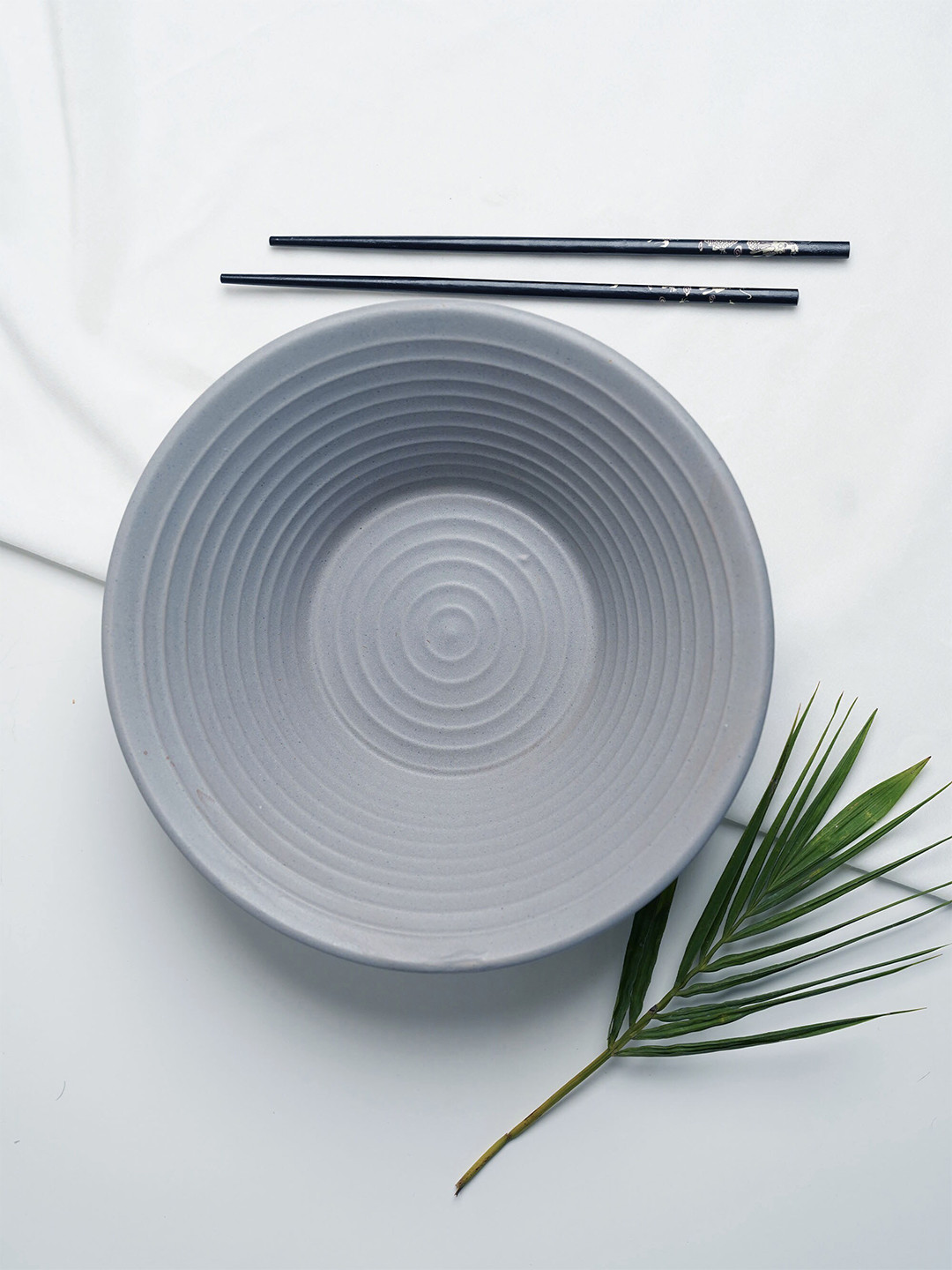 Folkstorys Grey 1 Pieces Handcrafted Textured Ceramic Matte Bowls