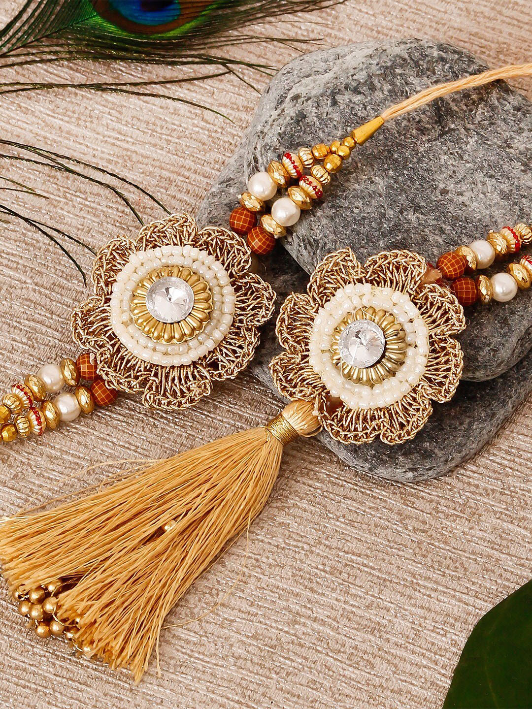 eCraftIndia Multicoloured Bhaiya Bhabhi Rakhi Gift Set