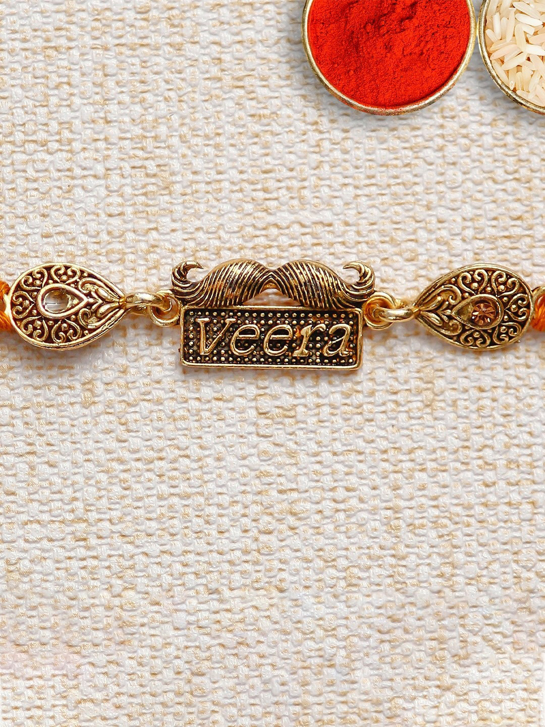 eCraftIndia Gold-Coloured Designer Veera Rakhi Gift Set