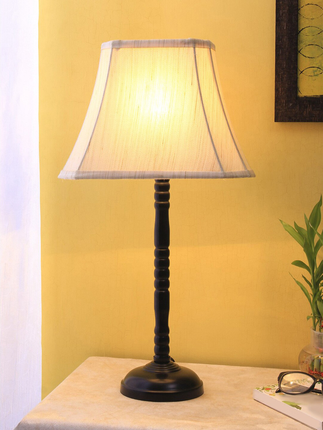 Devansh Off White Iron Traditional Bedside Standard Table Lamp