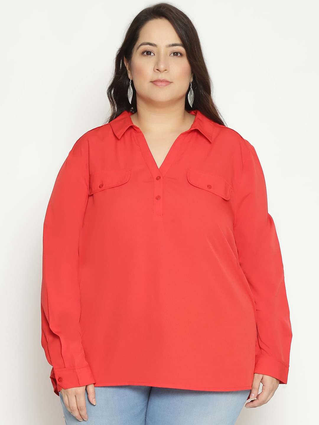Oxolloxo Women Red Casual Shirt