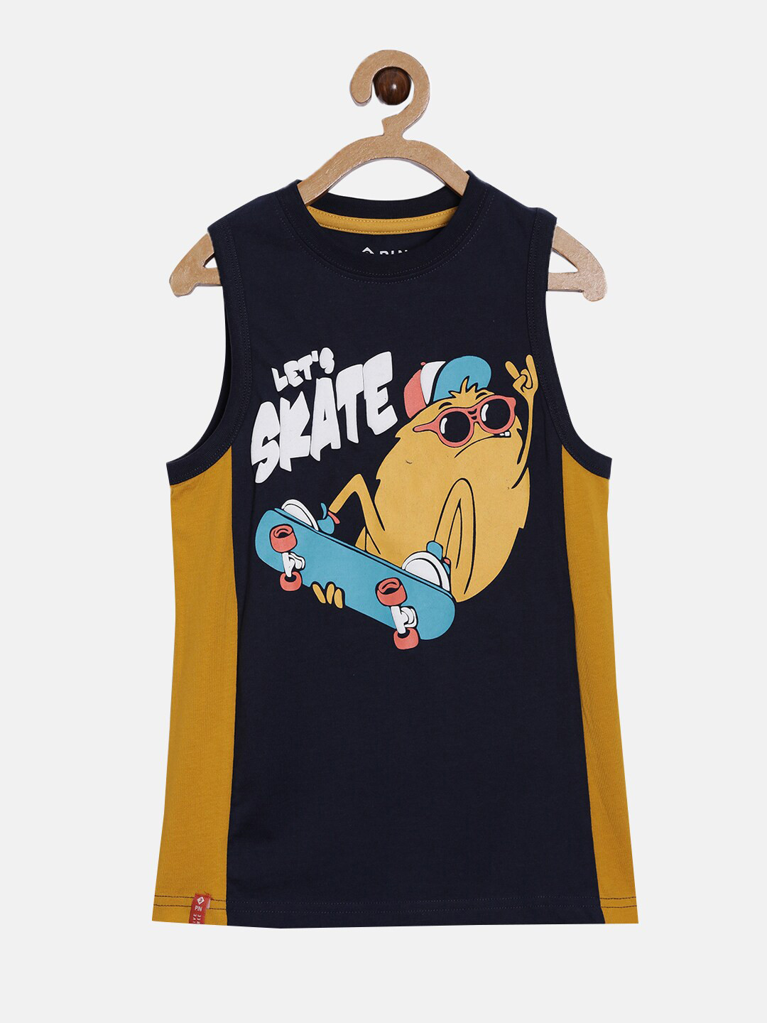 3PIN Boys Navy Blue Graphic Printed T-shirt