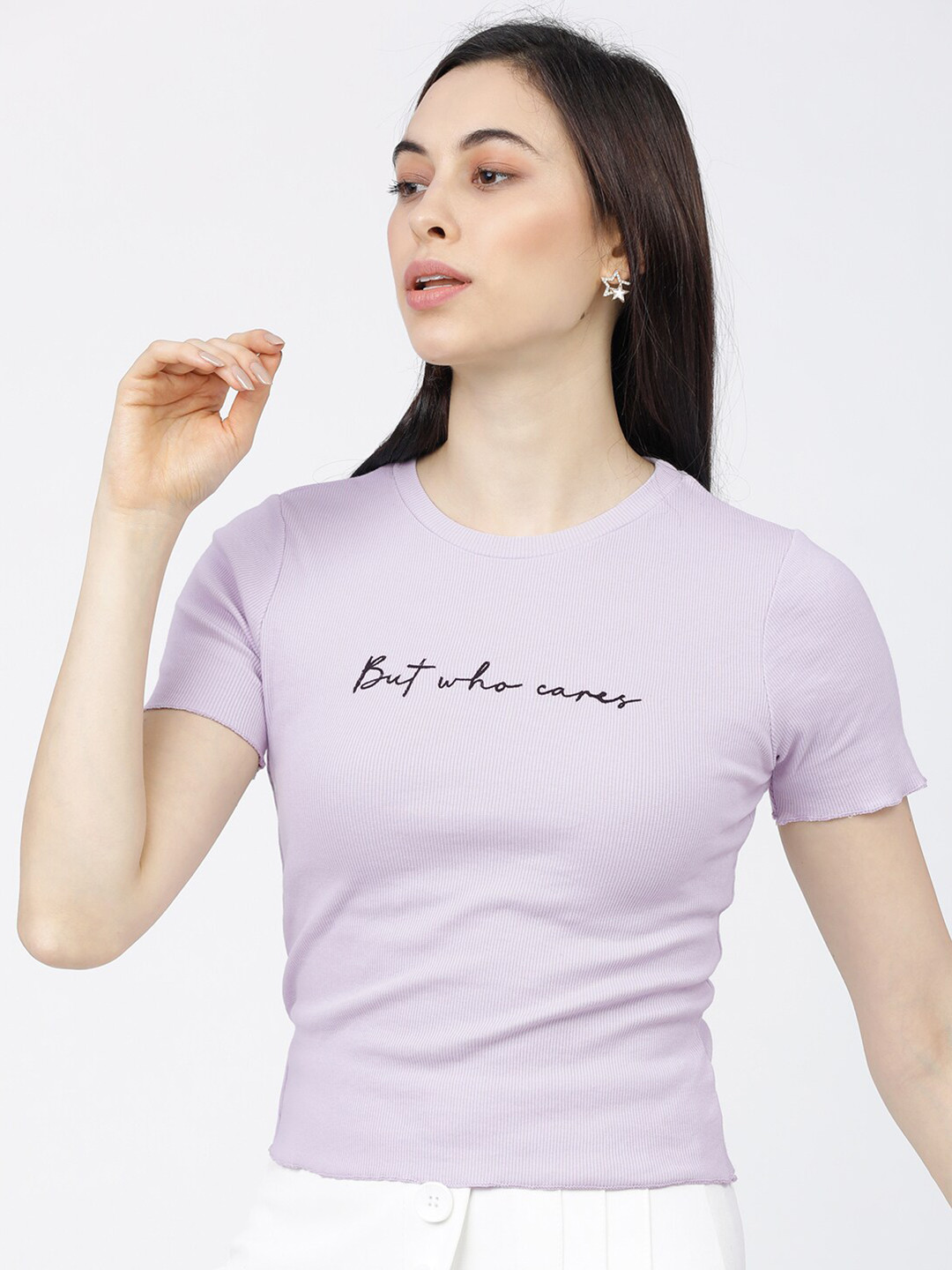 Tokyo Talkies Women Purple T-shirt