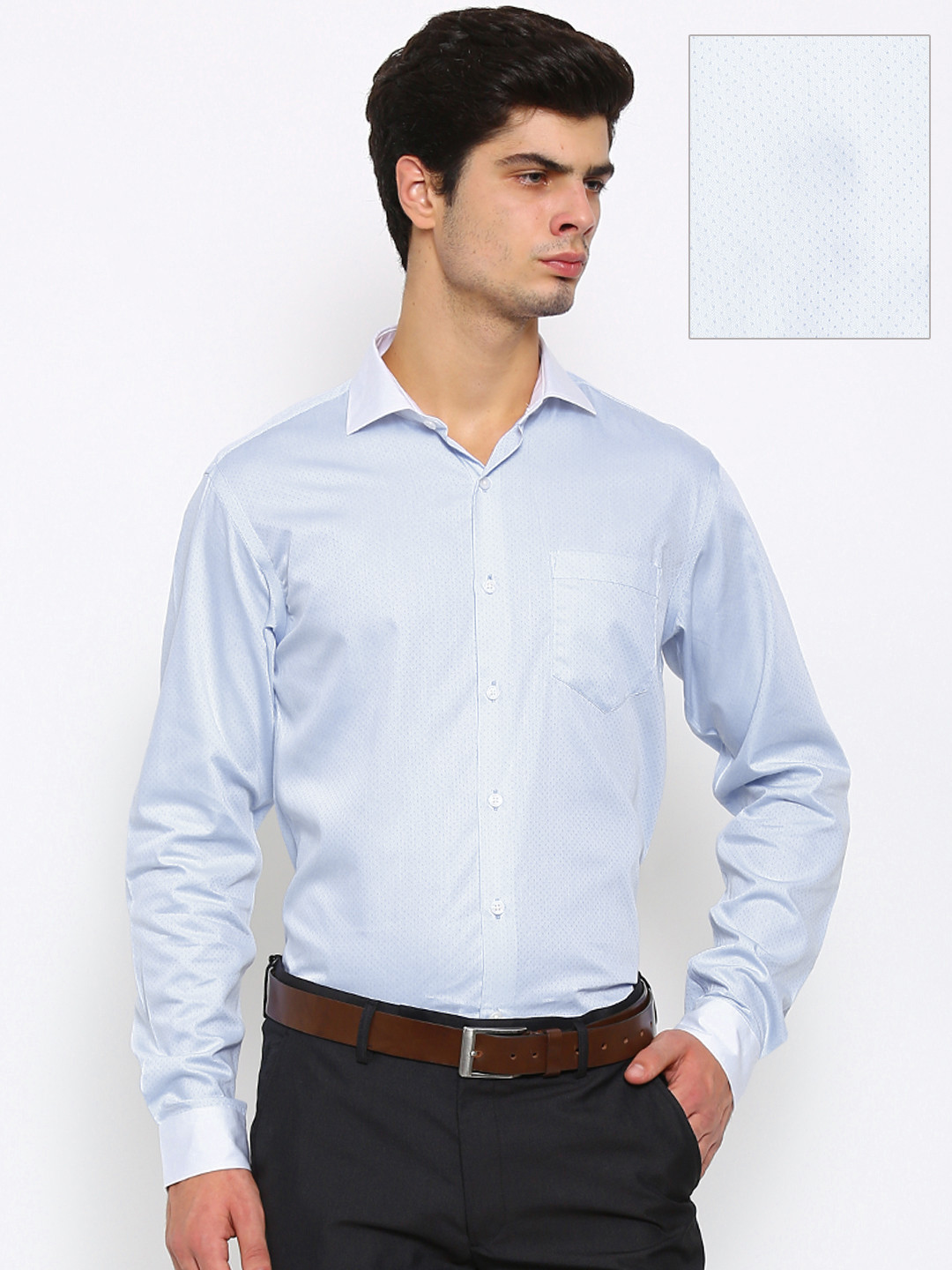 Black coffee Men Blue Slim Fit  Formal Shirt