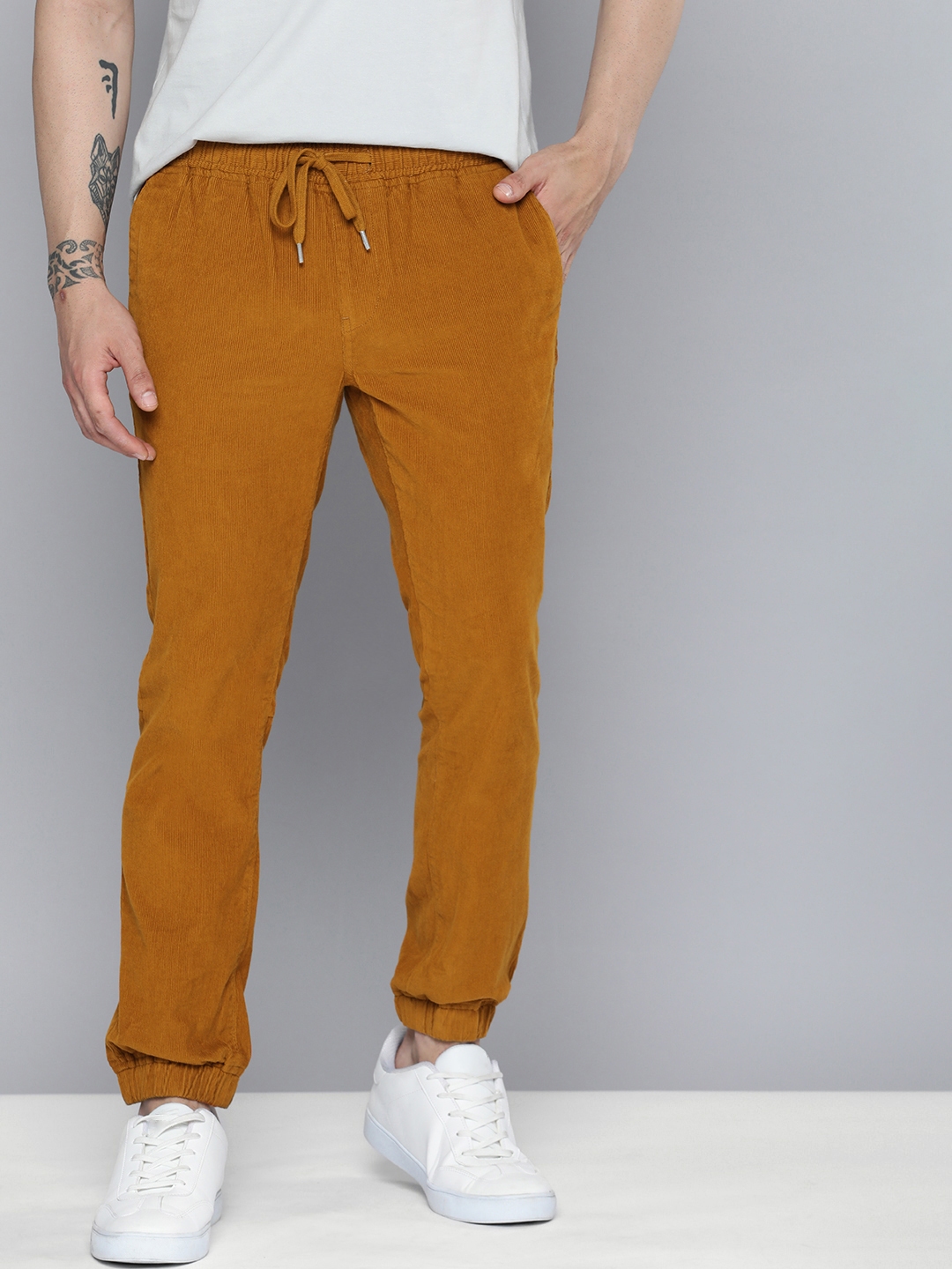 Buy Mast Harbour Men Pure Cotton Velvet Finish Solid Corduroy