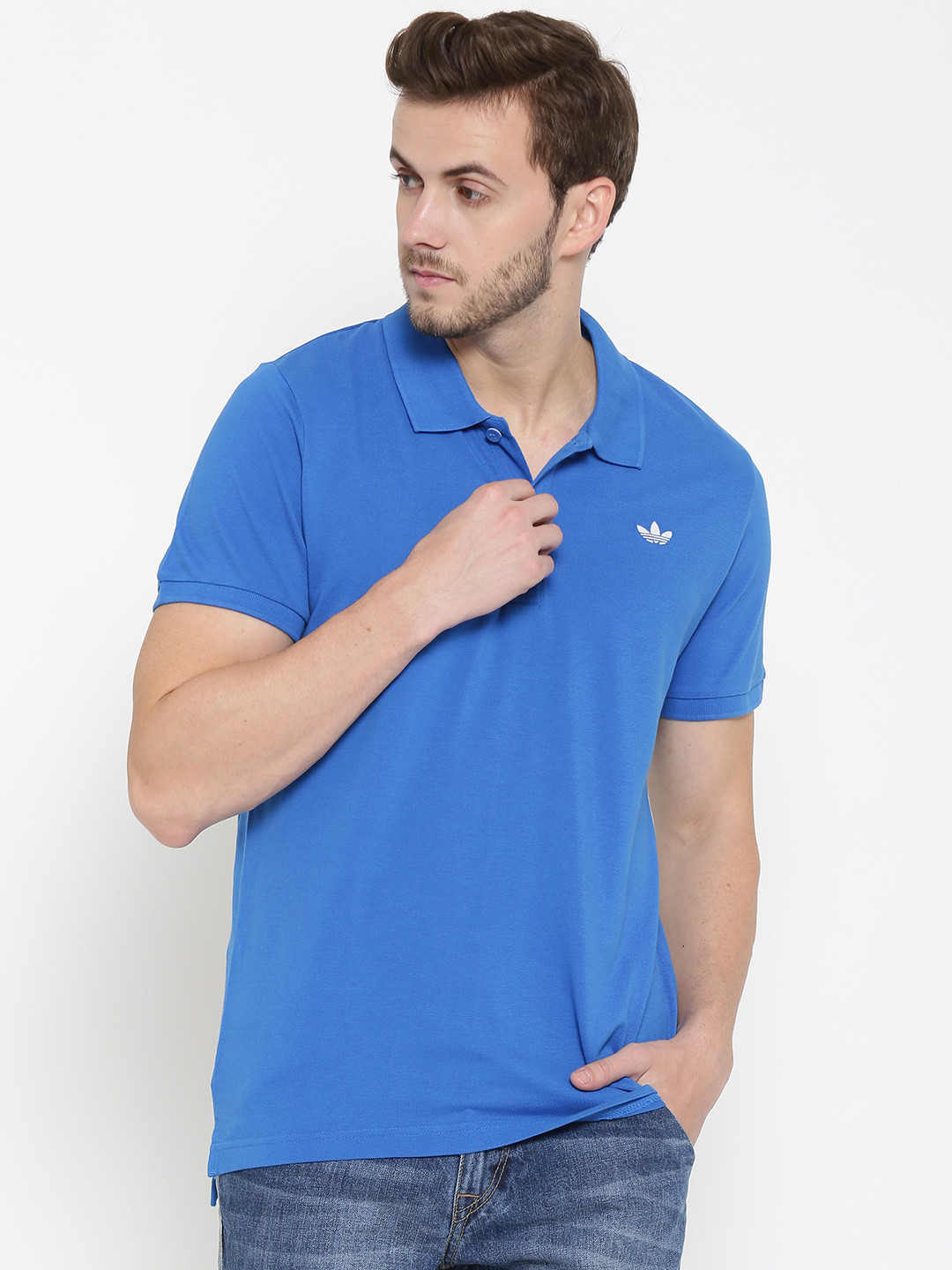 adidas blue polo t shirts