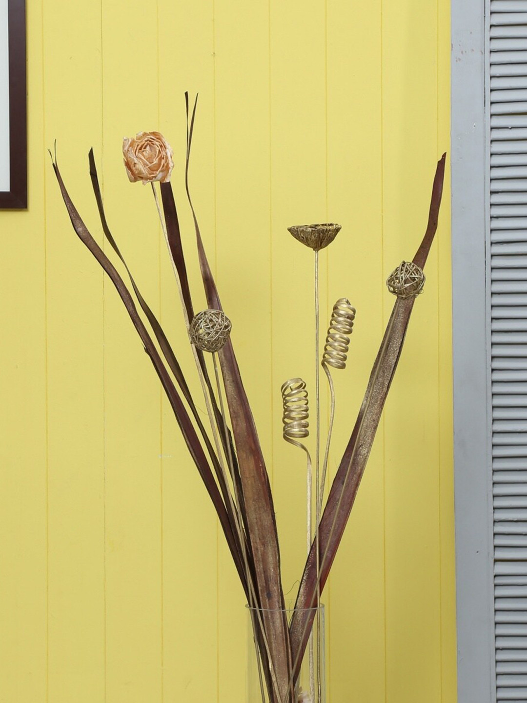 Home Centre Gold-Toned Mix Dry Decorative Bunch