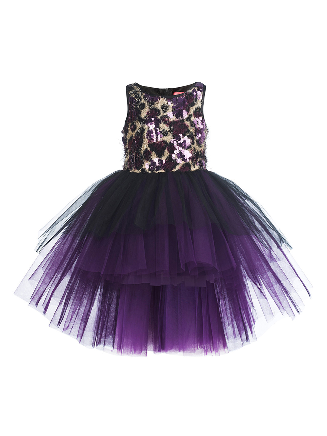 Toy Balloon kids Purple Embellished Net High-Low Dress