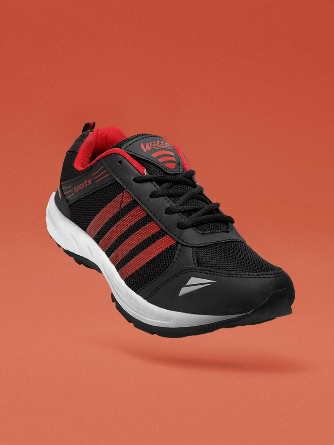 ASIAN Men Black & Red Mesh Running Non-Marking Shoes