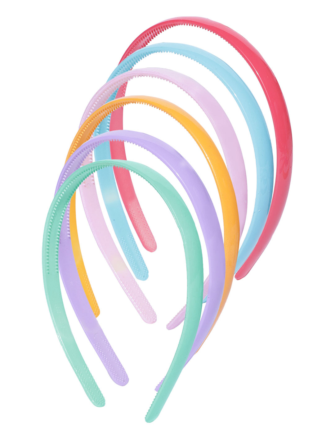 CHANDERKASH Set of 6 Multicolor Solid Hairbands