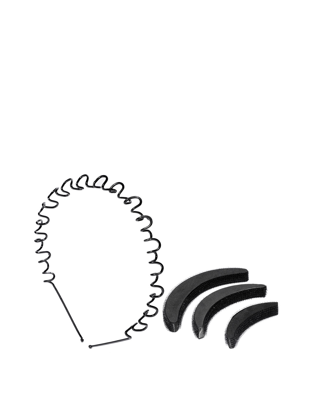 CHANDERKASH Set of 4 Nylon Puff Maker Bumpits and Metal Hair Band