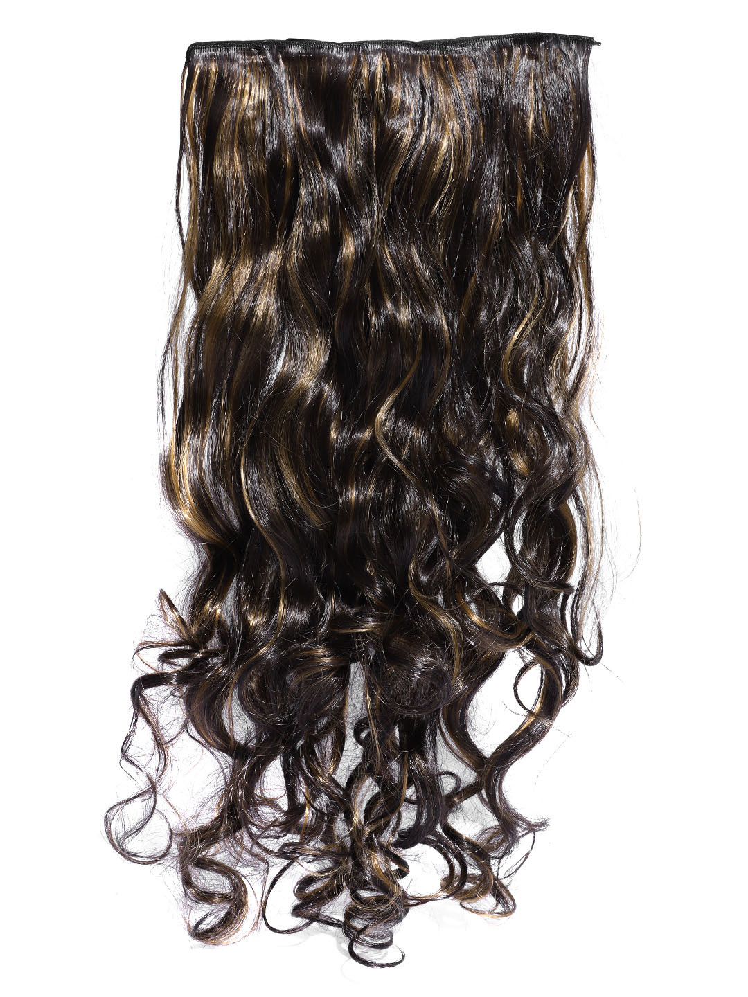 CHANDERKASH Women Brown & Golden Highlighted Wavy Hair Extension