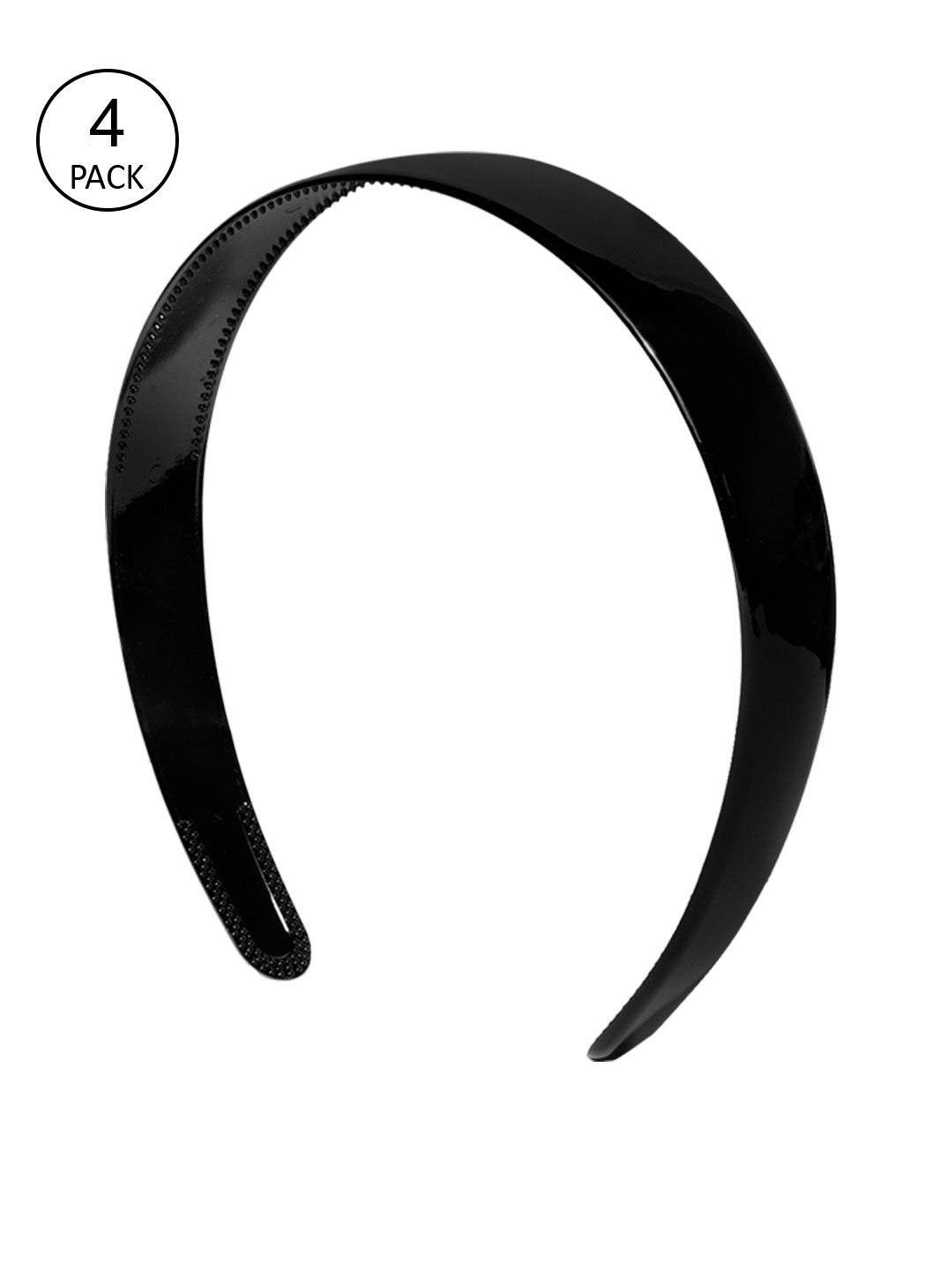 CHANDERKASH Women Set of 4 Black Solid Hairbands