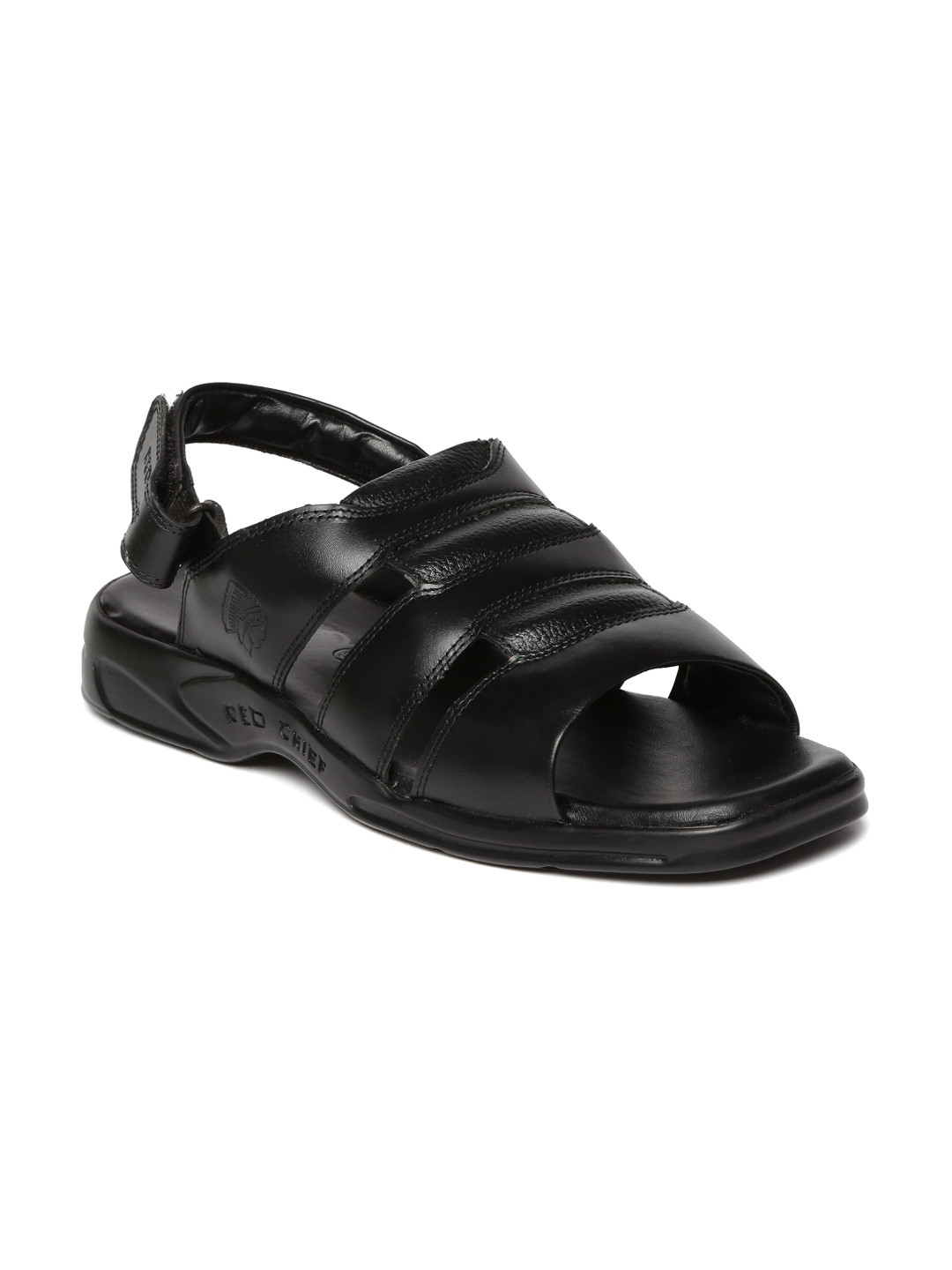 Buy Red Chief Men Black Leather Sandals 