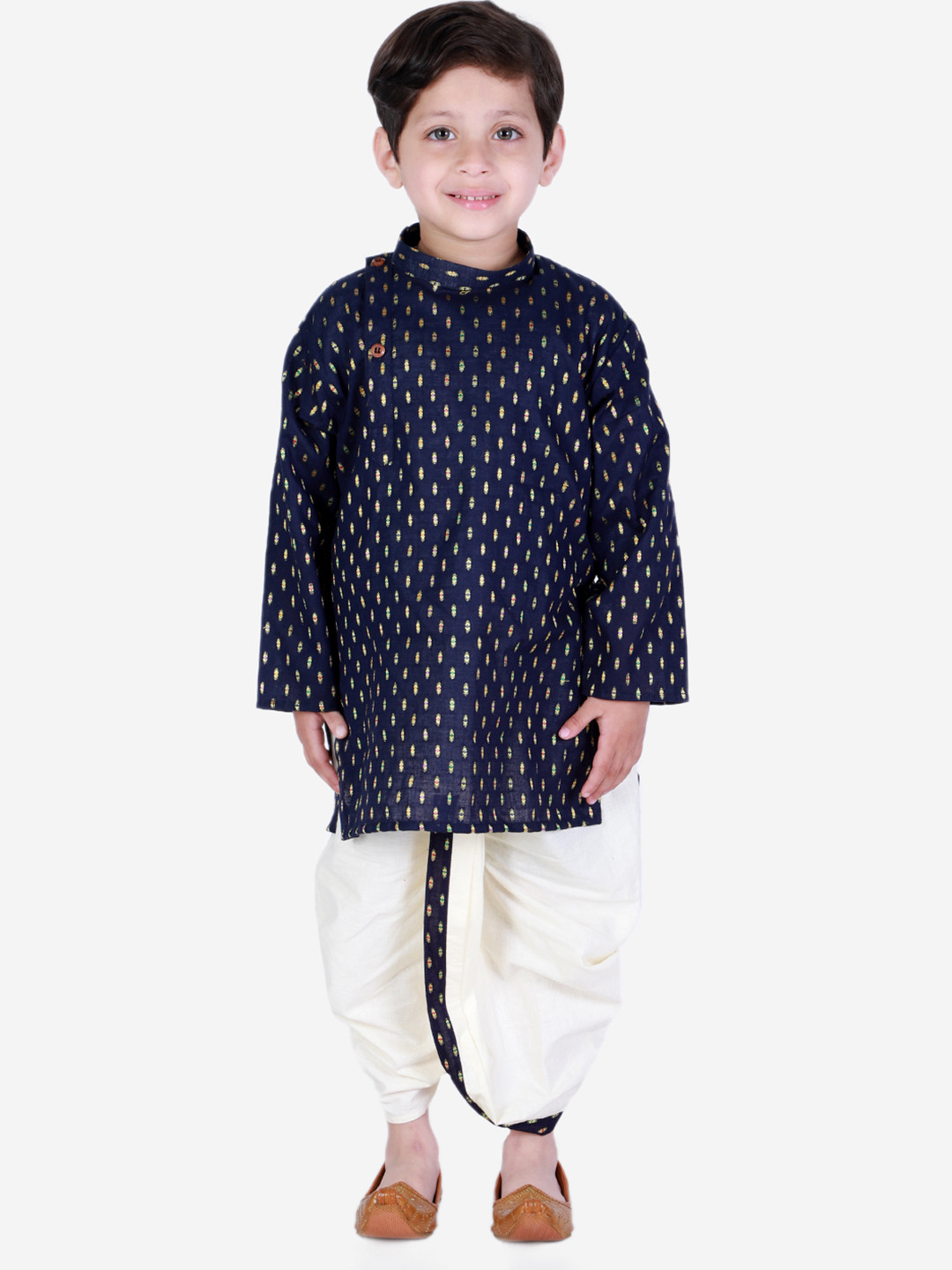 Superminis Boys Navy Blue Kurta with Dhoti Pants