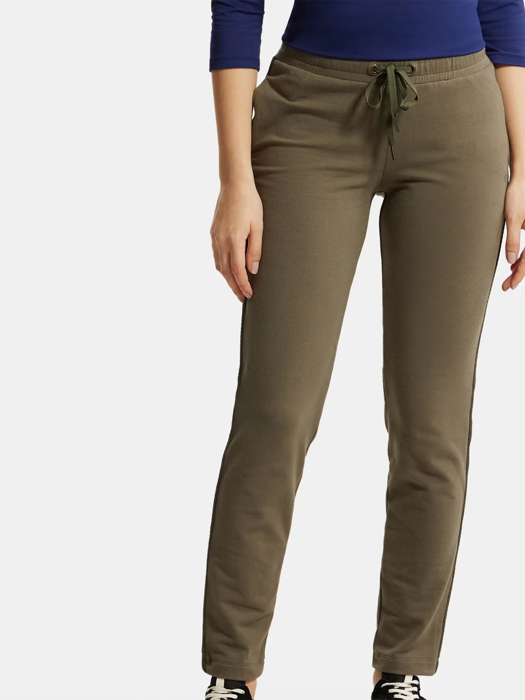 Jockey Super Combed Cotton French Terry Straight Fit Trackpants with Side Pockets -AW60