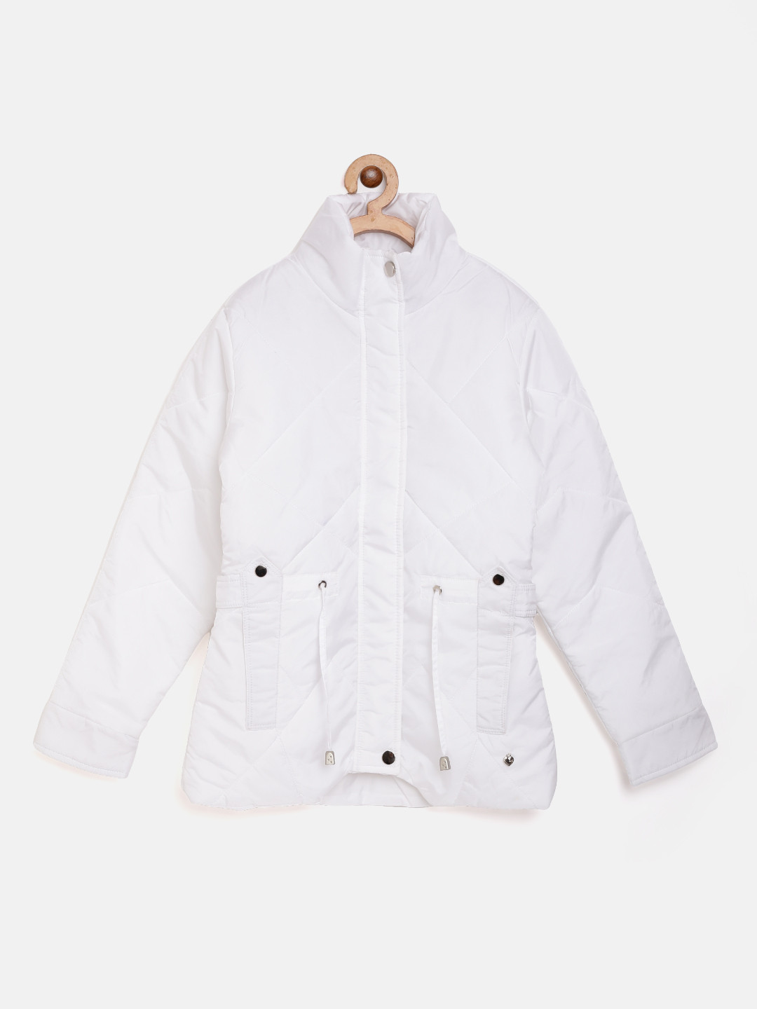 Monte Carlo Girls White Solid Padded Jacket
