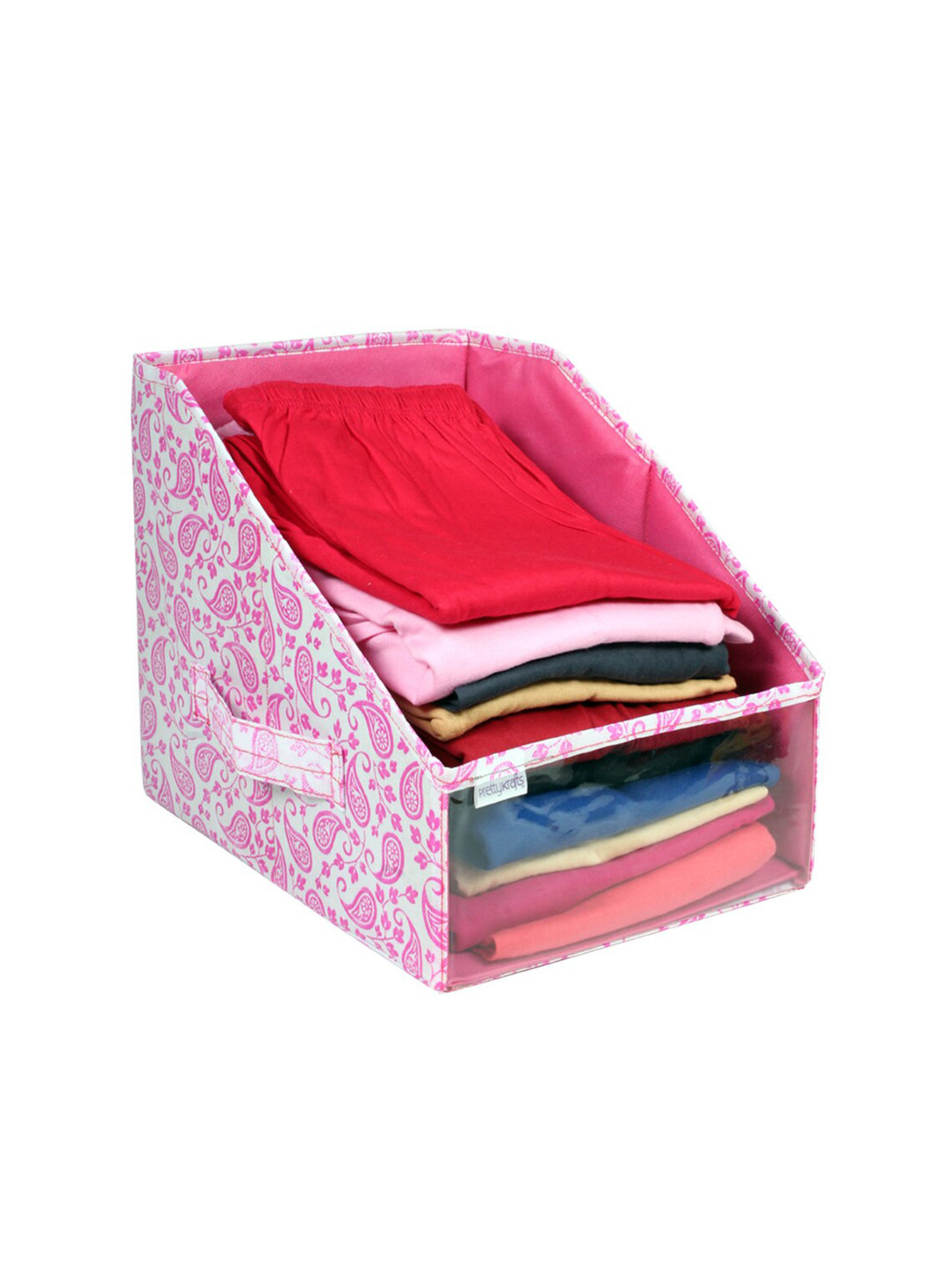 prettykrafts Pink & White Printed Leggings Stacker Closet Organizer