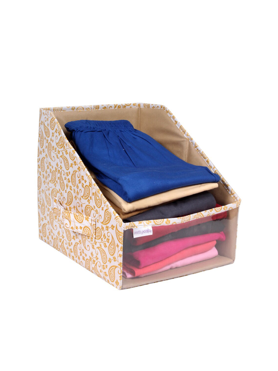 prettykrafts Brown & White Printed Leggings Stacker Closet Organizer