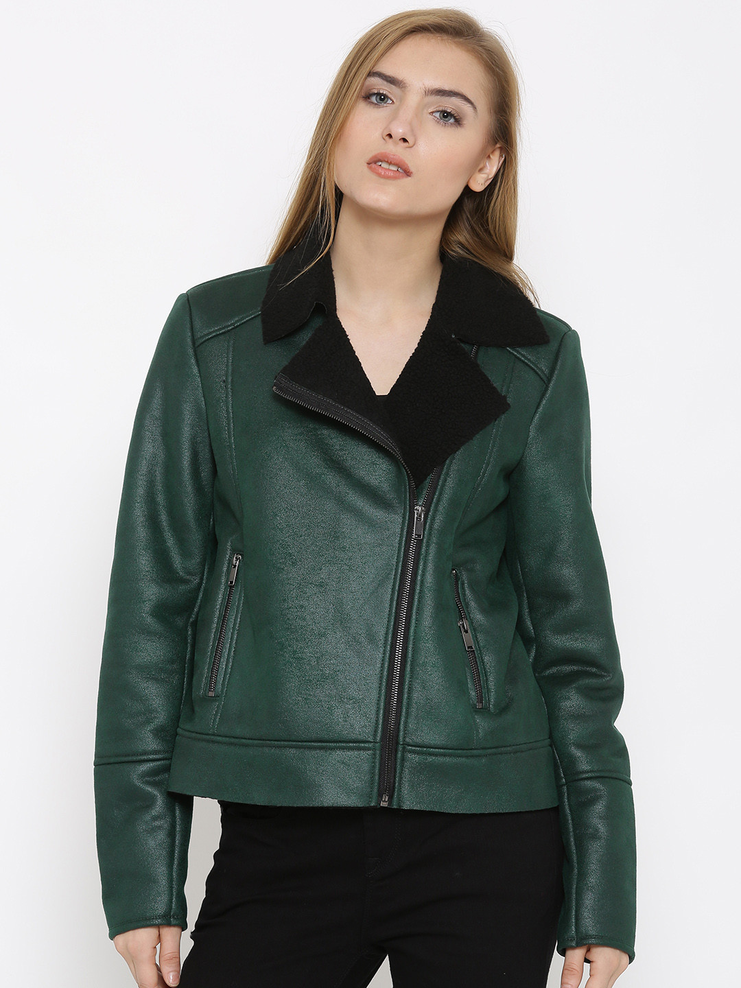 vero moda green suede jacket