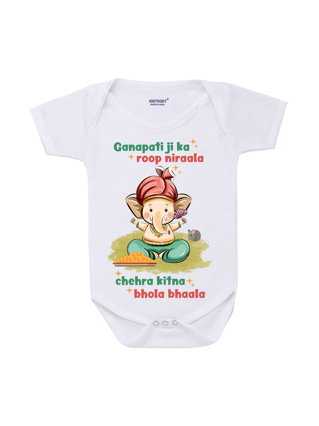 KNITROOT Kids Ganapati Design Rompers