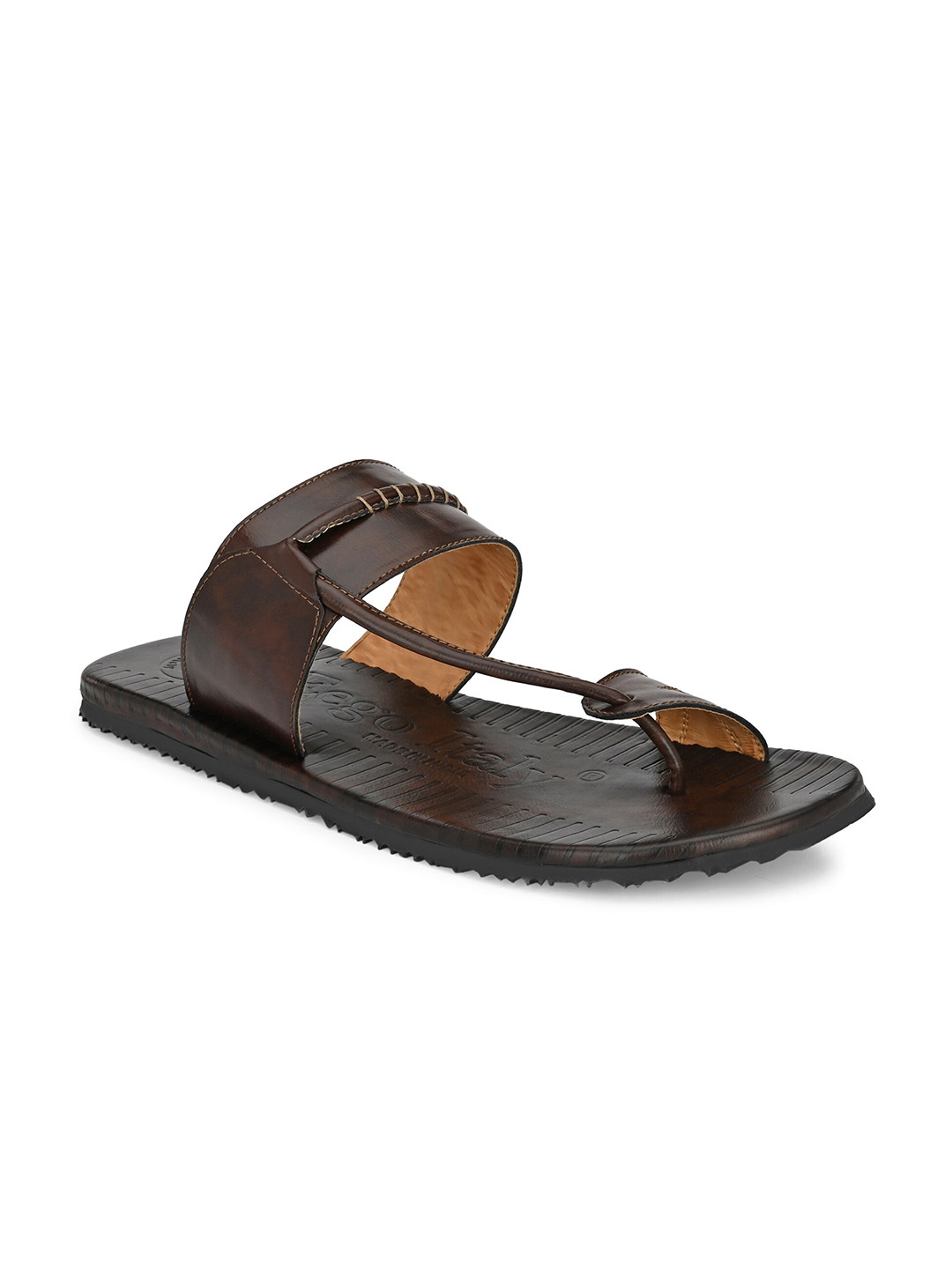 Eego Italy Men Brown Solid Plus Size Comfort Sandals