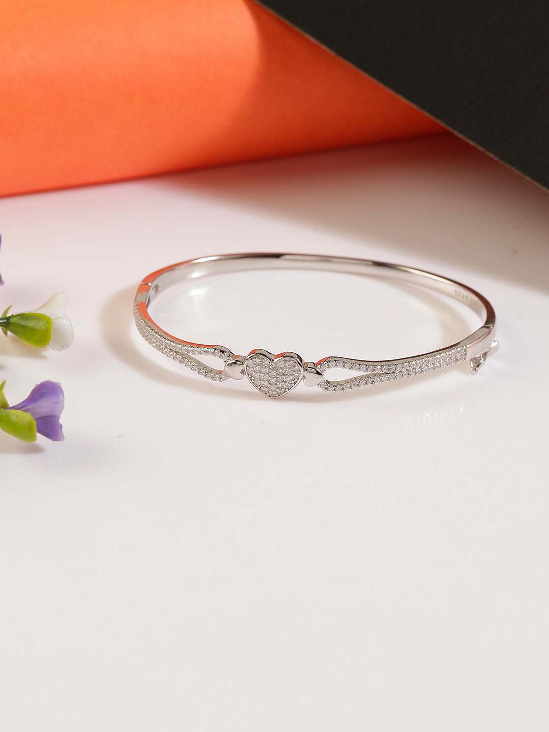 GIVA Woman 925 Sterling Silver Cubic Zirconia Heart Shaped Ring Bracelet