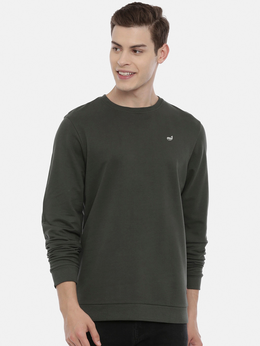 3PIN Men Olive Green Sweatshirt