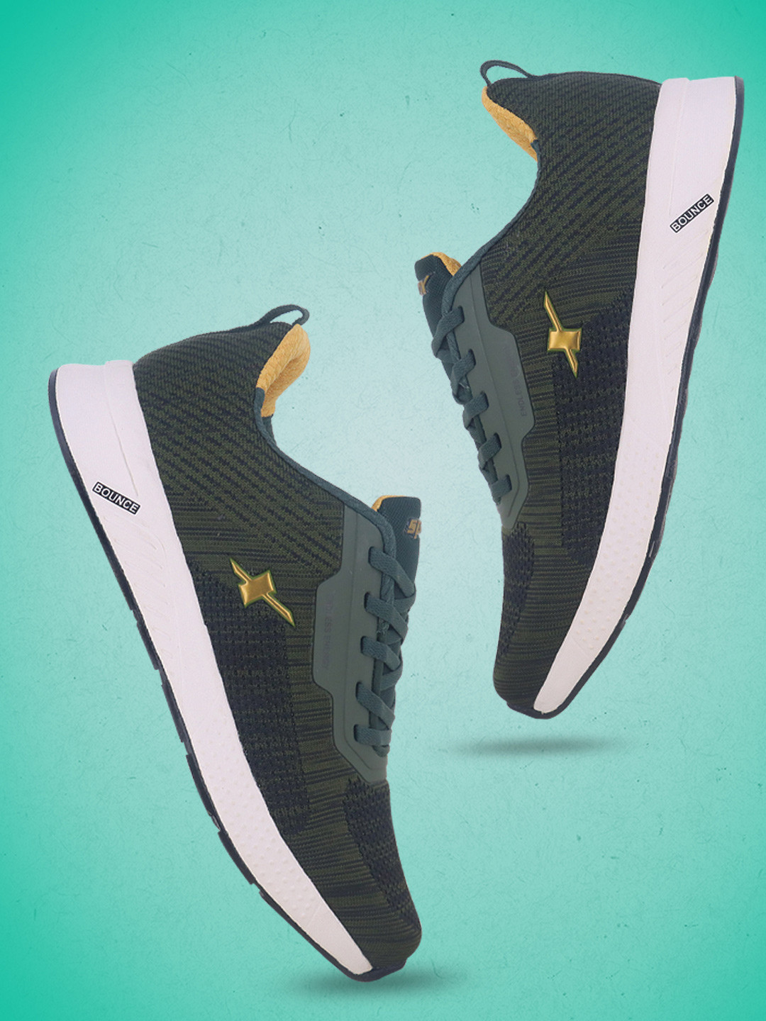 Sparx Men Green Mesh Running Non-Marking Shoes