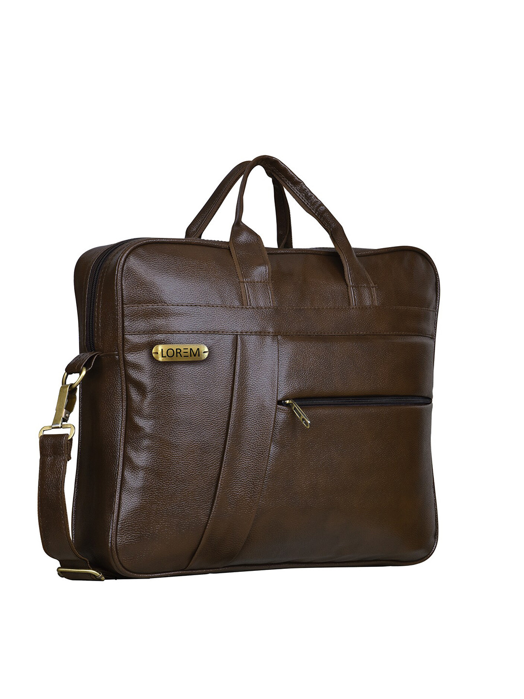 LOREM Unisex Coffee Brown Textured Messenger Bag