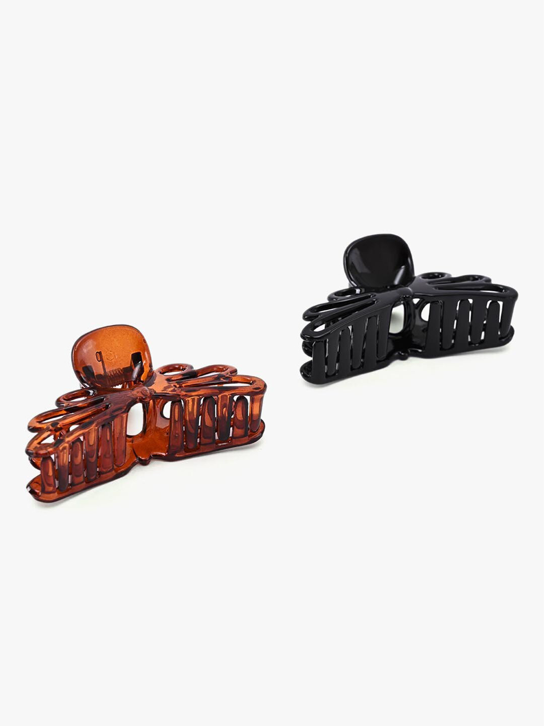 BuckleUp Girls Black & Brown Set of 2 Claw Clip