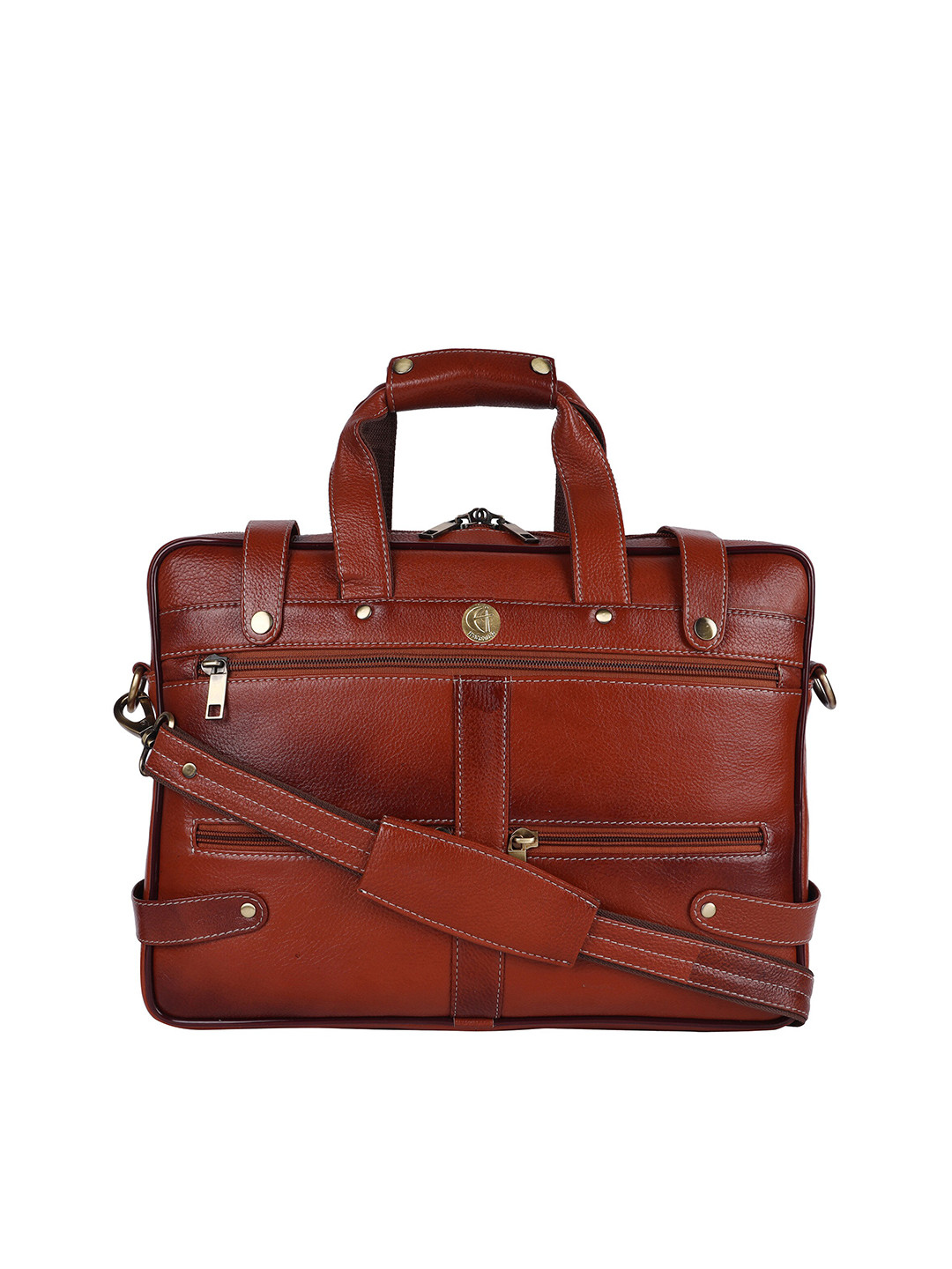 HiLEDER Unisex Pure Leather Textured Laptop Bag