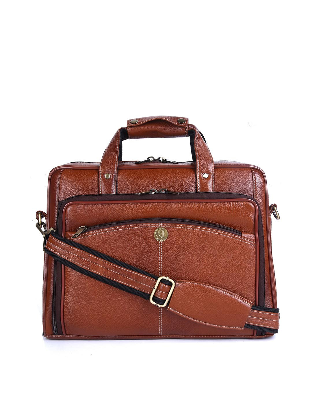 HiLEDER Unisex Pure Leather 15 Inch Textured Laptop Bag