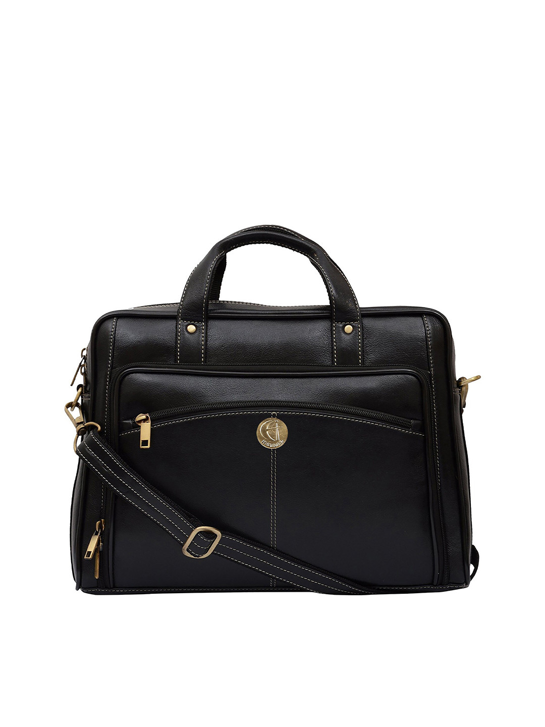 HiLEDER Unisex Pure Leather 15 Inch Briefcase Laptop Messenger Shoulder Executive Bag